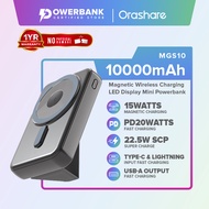 Orashare MGS10 10000mAh Wireless Magnetic Powerbank Fast Charging Strong Magnet Force