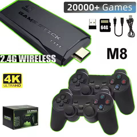 Retro Video Games Console 4K HDMI Output for TV Game Stick with 10000+ Games 9 Emulators Dual Contro