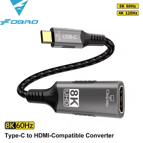 FDBRO USB Type C to HDMI Adapter 8K@60Hz USB C to HDMI Converter For Xiaomi MacBook Pro Air iPad Pro
