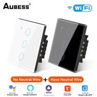 Smart Touch Switch Touch Light Switch Home Assistant 1/2/3/4 Gang Aubess Wifi Support Alexa  Home Hot Wall Buon Top Sale