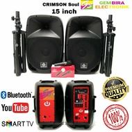 Paket Speaker Aktif Crimson Soul 15 inch Original Bluetooth Speaker karaoke outdor dan Indoor