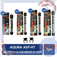 heater kaca heater aquarium AQURA ASP HT 25 WATT 50 WATT 75 WATT 100 WATT kaca glass - ASP HT 25 W