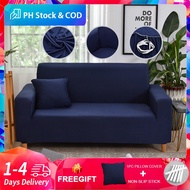 Sofa Cover Elastic Regular L Shape Stretchable 1/2/3/4 Seater Navy Blue Armrest Slipcover Sala Set