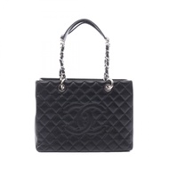 【二手】香奈兒 Matelassé Grand Shopping Tote Bag GST A50995 黑色魚子醬紋小牛皮（粒面小牛皮）GST 鏈條手提包 女士