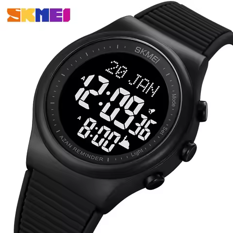 Skmei 1981 Azan Men Watches Watch for Prayer with Qibla Compass Adhan Alarm Hijri Islamic Wrist relo