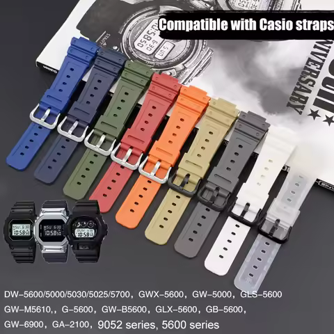 Strap for Casio G-Shock DW-6900 DW-5600 GW-M5610 DW-5600E GA-2100 Colorful Resin Rubber Watch Band B
