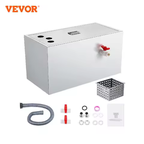 VEVOR Commercial Grease Trap Grease Interceptor Top Inlet Interceptor Under Sink Stainless Steel Gre