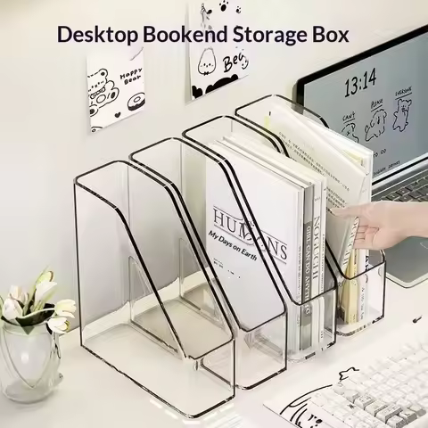 Transparent desktop file organizer, bookshelf, book stand, table shelf, office acrylic A4 paper sort