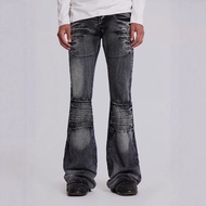 Retro Washed Flare Jeans Men Women High Street Fashion y2k Straight Casual Trousers