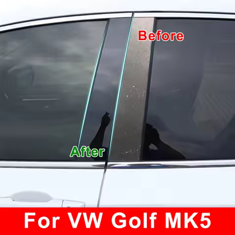 Car Door Pillar Cover Trim Sticker For Volkswagen VW Golf 5 MK5 GTI B C Pillar Posts Accsesories