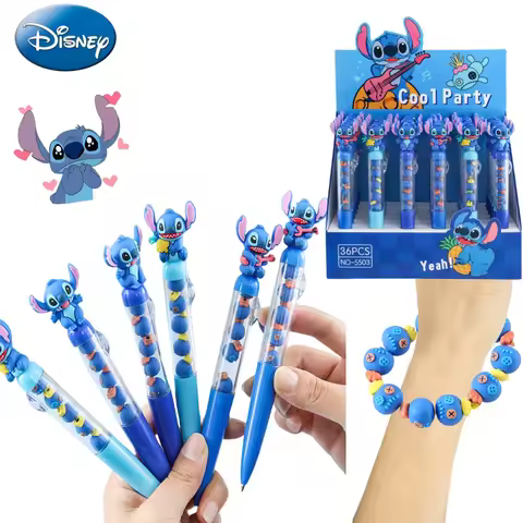 1/3/6/12/36pcs Disney Stitch Gel Pen Lilo & Stitch Brochette Le 0.5mm Black Press Sign Pen Student S