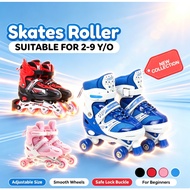 🌈Local shop🚚Double Row Kasut Roda Budak Perempuan Skate Roller 4 Wheel Adjustable Roller Skate For K
