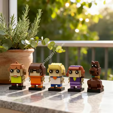 451pcs MOC Shaggy Velma Fred Daphne Scooby Doo Model Building Blocks Architecture Assembly DIY Creat