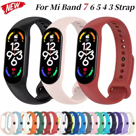 Official Sports Silicone Strap For Xiaomi Mi Band 7 6 5 4 Soft Comfortable Adjustable Bracelet Wrist