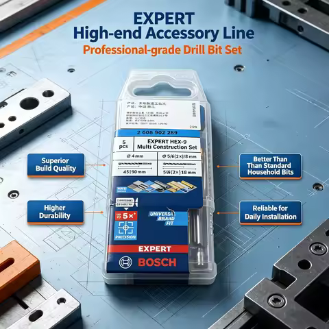 BOSCH 2608902289 EXPERT HEX-9 Multi Construcion Drill Bit Set Hexagon Shank High Precision Drilling 
