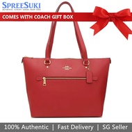 Coach Handbag In Gift Box Tote Shoulder Bag Crossgrain Leather Gallery Tote Red Apple # 79608