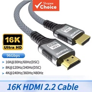 HDMI Video 16K Cable HDMI 2.1 8K@60Hz 4K@240Hz HDR eARC 96Gbps for PS5 Xbox PC