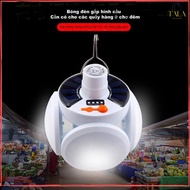 40W Charged LED Bulb - 4-wing Solar Light Bulb Saves Electricity, Has Hanging Hook for Convenient Us