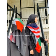 Tudung Bawal Labuh Bidang 60 & 45 Heavy Chiffon 2 IN 1 SPECIAL DESIGN MERDEKA JALUR GEMILANG & PALES