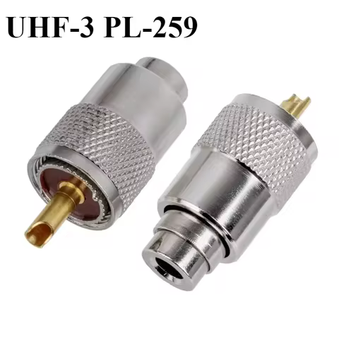 PL-259 Connector 50 ohm PL 259 UHF Male Solder Connector Plug Low Loss for LMR-400 RG-8 Coaxial Cabl