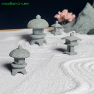 maudlanden Retro Gazebo Chinese Lanterns Mini Pagoda Model Decoration Stone Miniature Statue Sandstone Home Accessories   MY