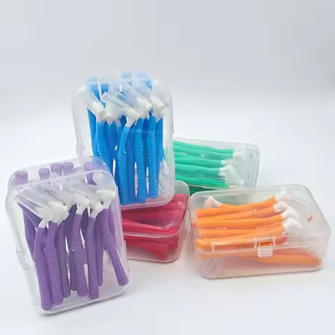 New L Type Toothbrush Interdental Brush Rod Dental Floss Dental Floss Reusable Plastic Toothpick wit