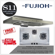 FUJIOH FR-MS1990R/V  900MM SUPER SLIM COOKER HOOD  +  FUJIOH FH-GS5530 SVSS STAINLESS STEEL GAS HOB 