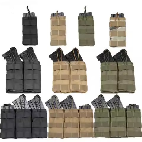 1000D Nylon Single / Double / Triple Magazine Pouch Tactical M4 Pouch Molle Paintball Airsoft Magazi