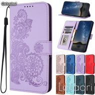 Casing For Samsung Galaxy S26 S25 Edge S24 S23 FE F06 Plus Ultra 5G Fashion Lucky Flower Card Wallet