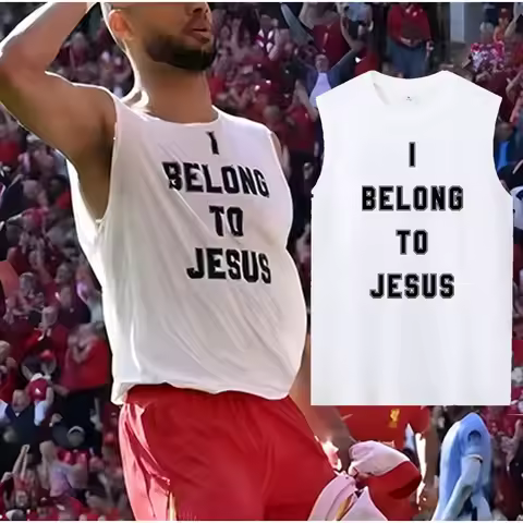 I BELONG TO JESUS Letter Clothes I BELONG TO JESUS Sleeveless Vest Men's Sports Vest Summer Breathab