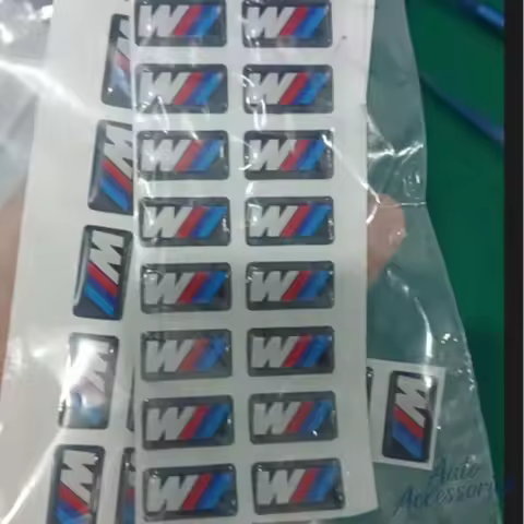 4pcs Car Small Stickers Steering Wheel Car Emblem 3D Center Hub Cap Stickers for Bmw M 2 3 4 5 7 Per