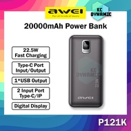 Awei P121K 20000mAh Powerbank Portable Pawer Bank 22.5W Fast Charging Power Bank Awei Powerbank