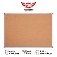 WriteBest Cork Notice Board with Aluminium Frame Small Size 30x30 30x45 45x60 60x60cm