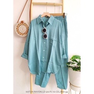 DAILY SET RAYON OVERSIZE ONE SET RAYON JUMBO XXXL SETELAN KEMEJA