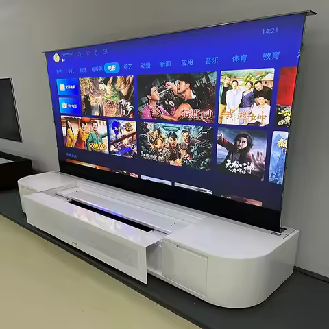 84inch~ 133inch Intelligent Laser TV Cabinet for Ultra Short Throw Projector Integrated Cabinet+Moto