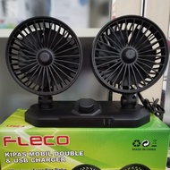 24V car Fan/ 24V Truck Fan Double car Fan & USB Charger 24V F-2021