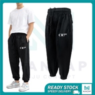 CR7 Seluar Tracksuit Putih Kaki Cekak Unisex Tracksuit Seluar PANJANG Lelaki LONG PANT Track Kosong 