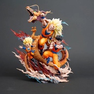 รูปปั้นโมเดล Son Goku และ Dragon Punch Father-Son ของ Dragon Ball รุ่น GK สไตล์การ์ตูนสำหรับโต๊ะเล่น
