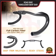 Full Carbon Fiber Handle bar Bicycle Road Bike Black UD Matte cycling sport serat karbon pemegang basikal 400/420/440mm