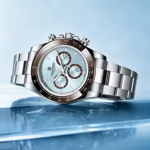 New Ice Blue Chronograph PAGANI DESIGN Top Brand Luxury Quartz Watch For Men Sapphire Crystal Automa