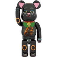 BEARBRICK 招財貓黑色電鍍夜光 1000% 剩餘少量