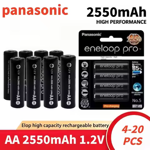 Panasonic Eneloop Pro AA 1.2V 2550mAh Ni-MH Rechargeable Battery Ideal for Camera Mouse and AC Remot