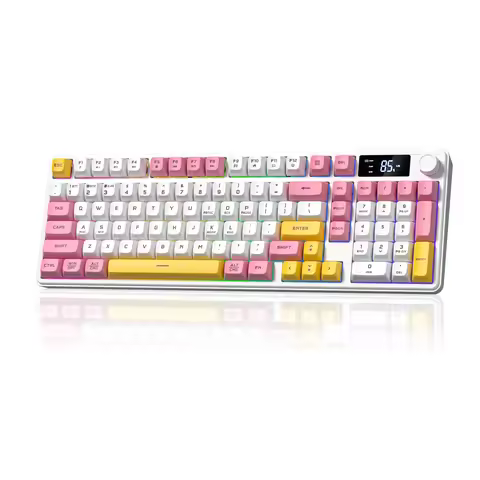 Womier DK98 Pro Silent Membrane Keyboard RGB Backlight with Knob&Screen Tri-Mode Wireless Bluetooth