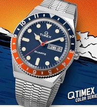 นาฬิกาแนววินเทจที่มีกลิ่นอายของยุค 70 Q Timex Reissue TM-TW2U61100  นาฬิกาข้อมือผู้ชาย สีเงิน