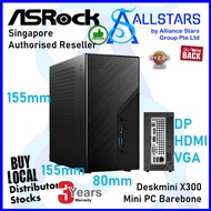 ASROCK Deskmini X300 Barebone / 155x155x80mm / DP+HDMI+VGA / support 2xM.2 + 2xInt 2.5" SATA3 / GBE 