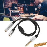SUQIN52IC 1 Split in 2 Sound Cable, Plug and Play 0.5m / 1.6ft 6.35mm Male to 6.35mm 3.5mm Female, D