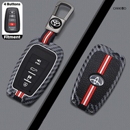 Carbon Fiber Metal Remote Car Key Fob Case Cover For Toyota Corolla Cross Altis CHR CH-R Camry XV70 