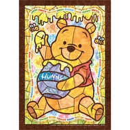 Tenyo Made in Japan 266pcs Pure White Gyutto Series Jigsaw Puzzle Disney Pooh Stained Glass (18.2x25