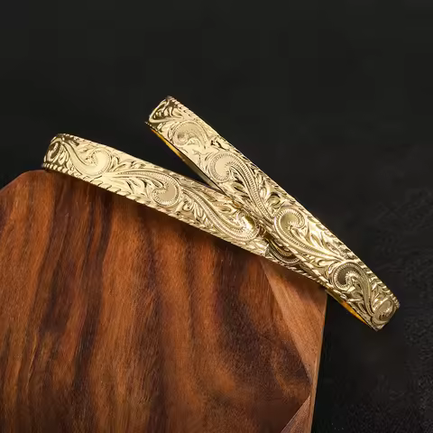 10MM Hawaiian Scroll Design Copper Bangle Bracelet Island Jewelry
