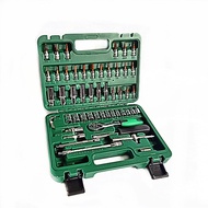 53PCS Auto Repair Tool Socket Wrench Tool Box 72 Tooth Quick Wrench Combination